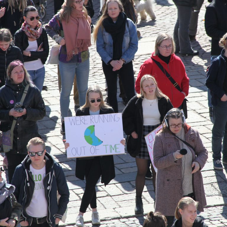 Ilmastomarssi Helsingissä keväällä 2019.