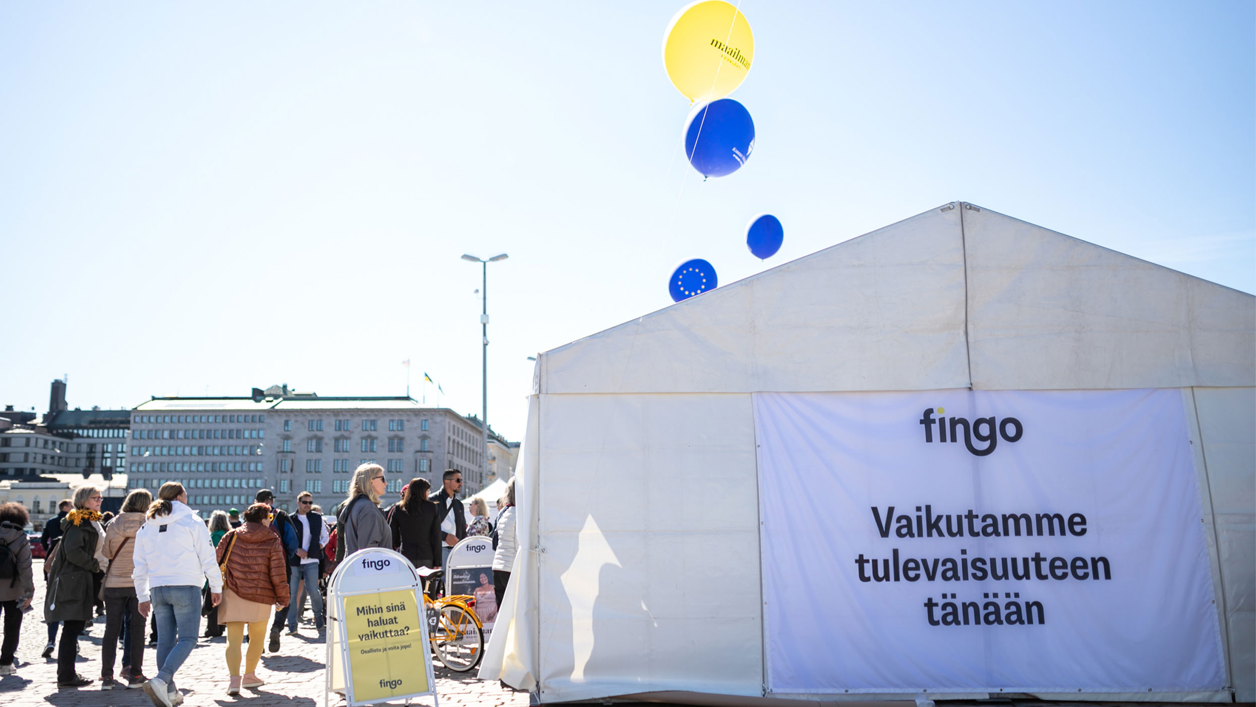 Fingon teltta Maailma kylässä -festivaaleilla vuonna 2022.