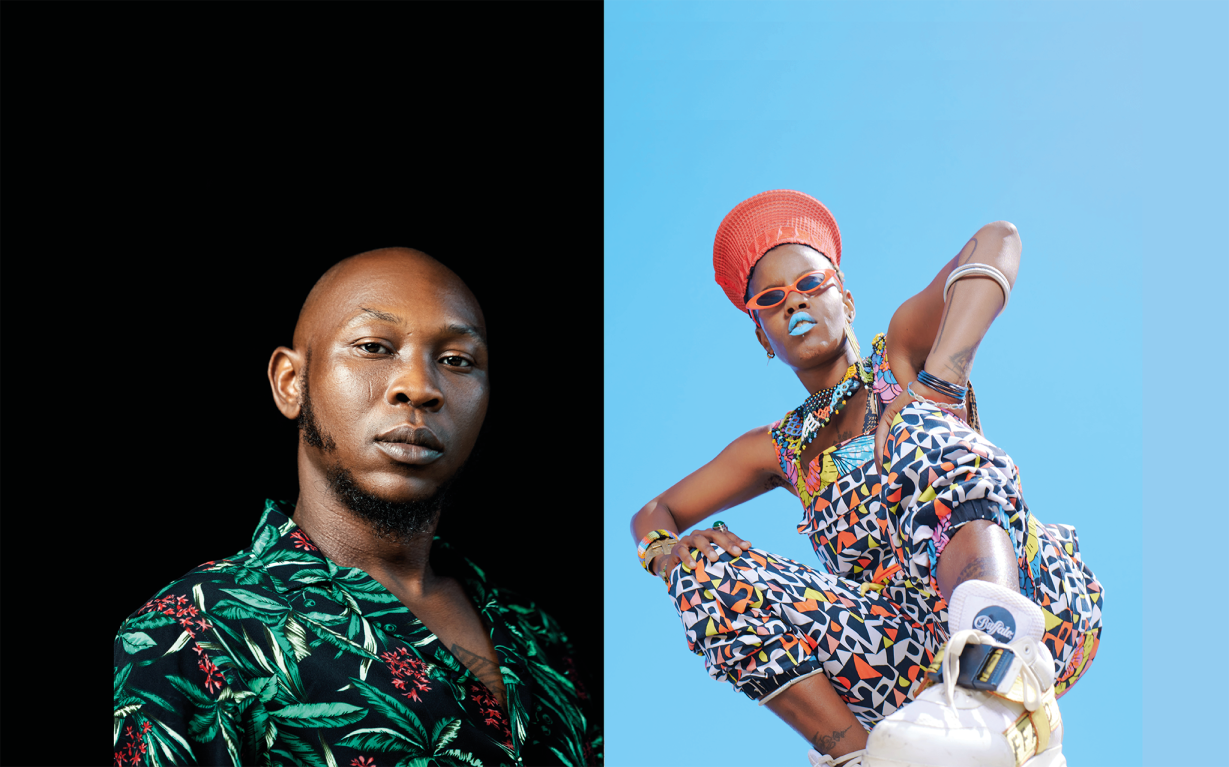 In the picture Seun Kuti and Toya Delazy.