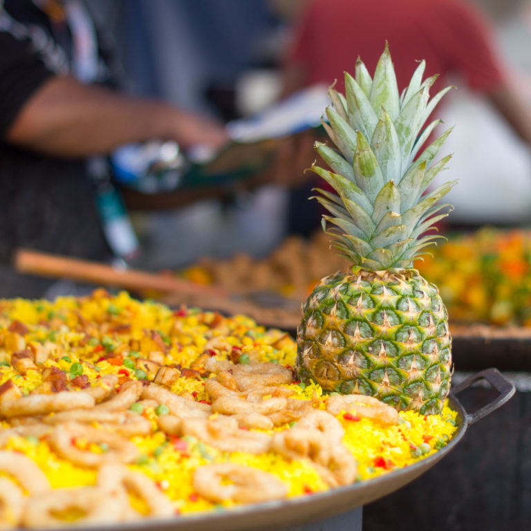 Food at the World Village Festival.